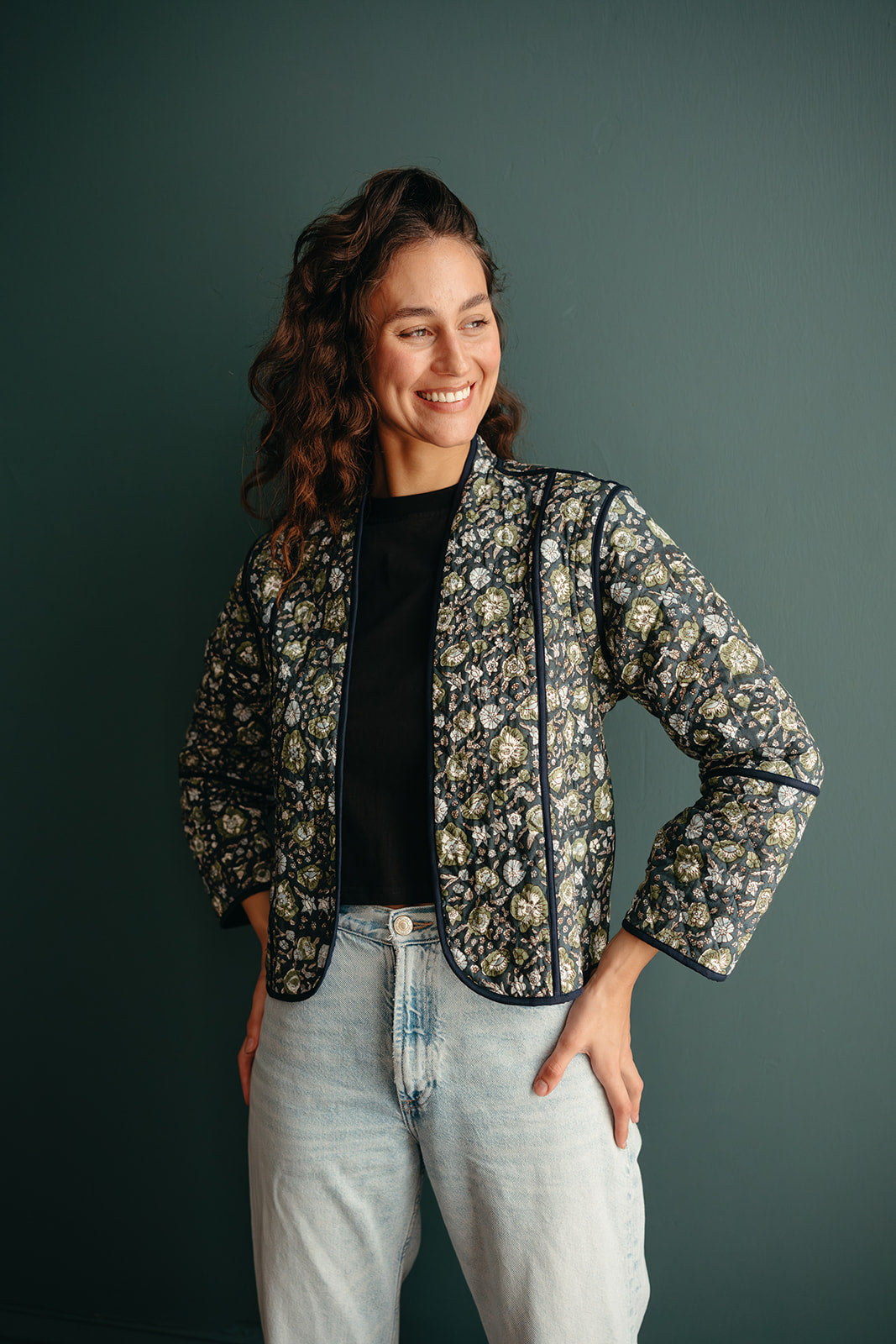 Annika Quilted Block Printed Jacket