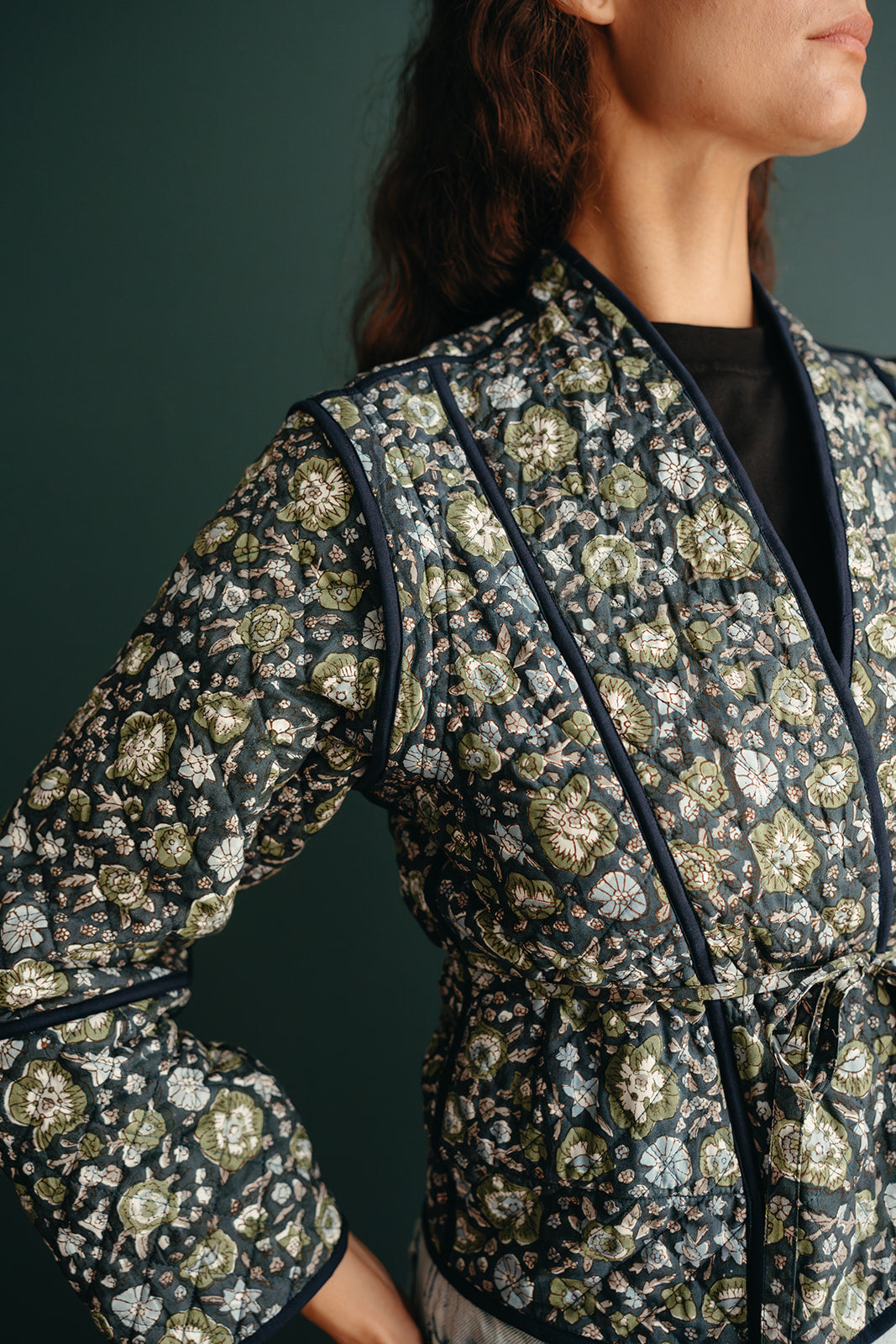 Annika Quilted Block Printed Jacket