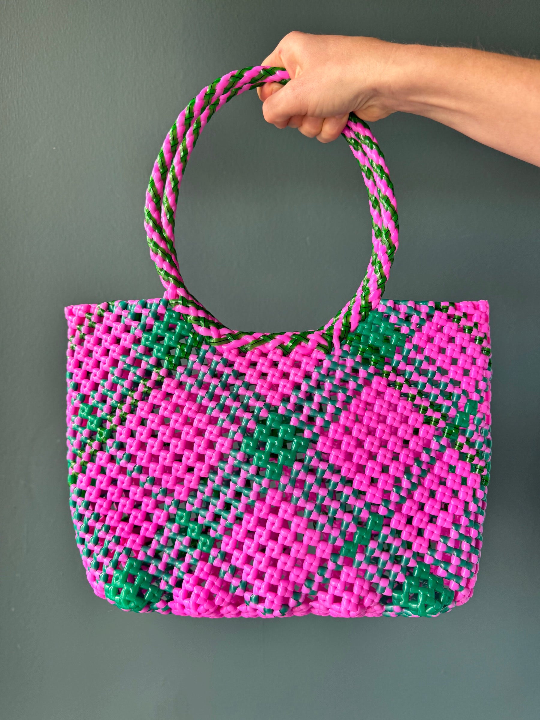 Recycled Plastic Small Woven Tote