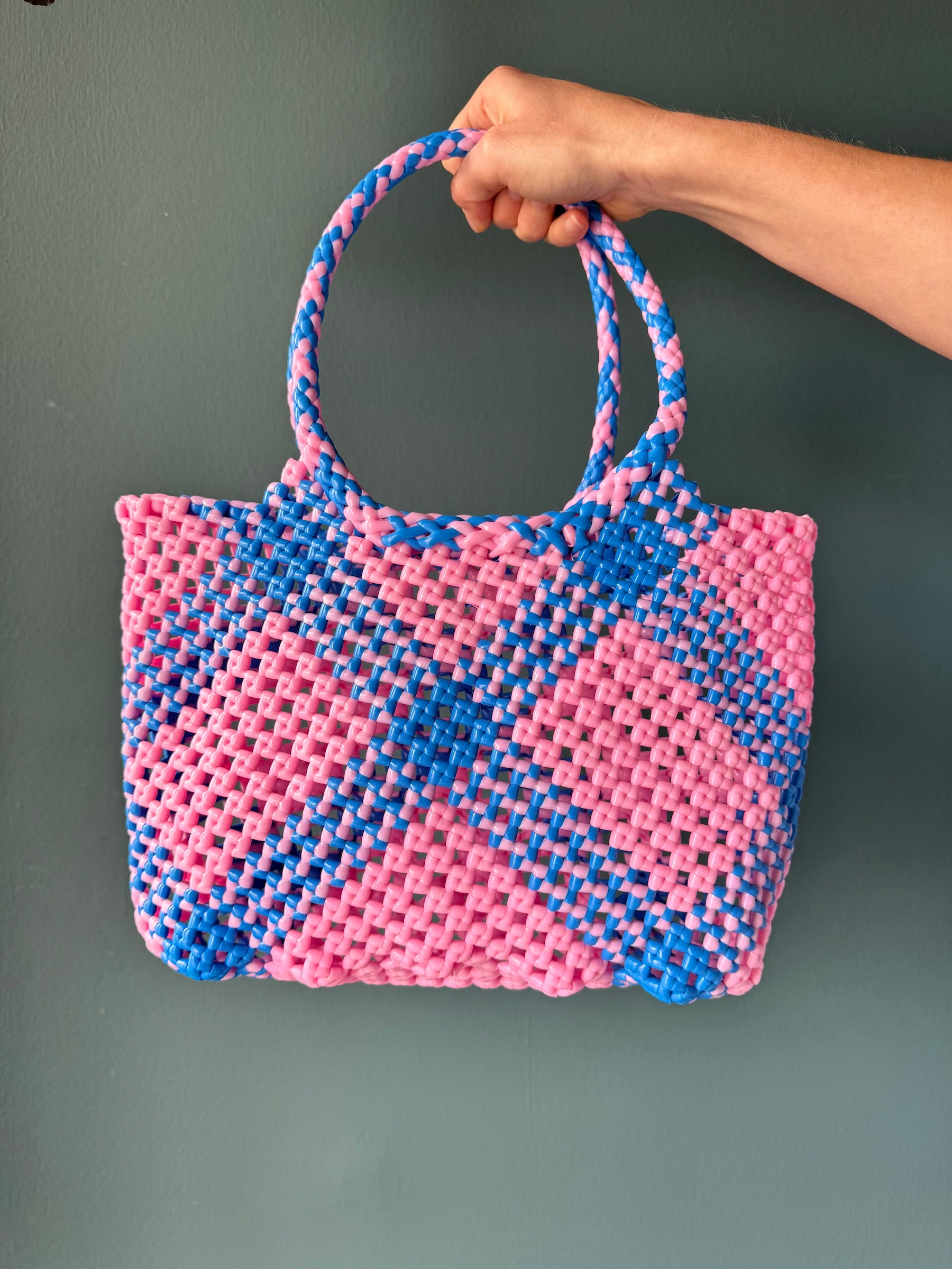 Recycled Plastic Small Woven Tote