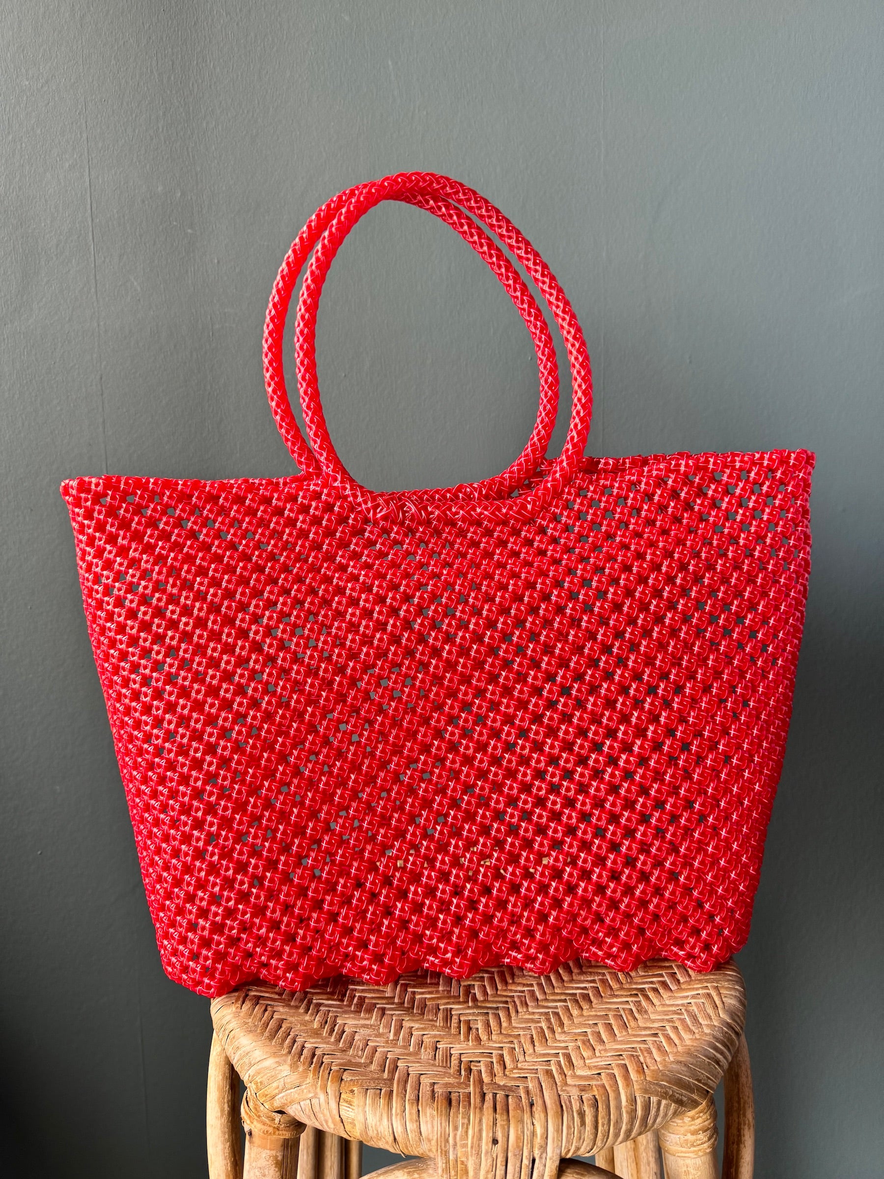 Recycled Plastic Large Woven Tote