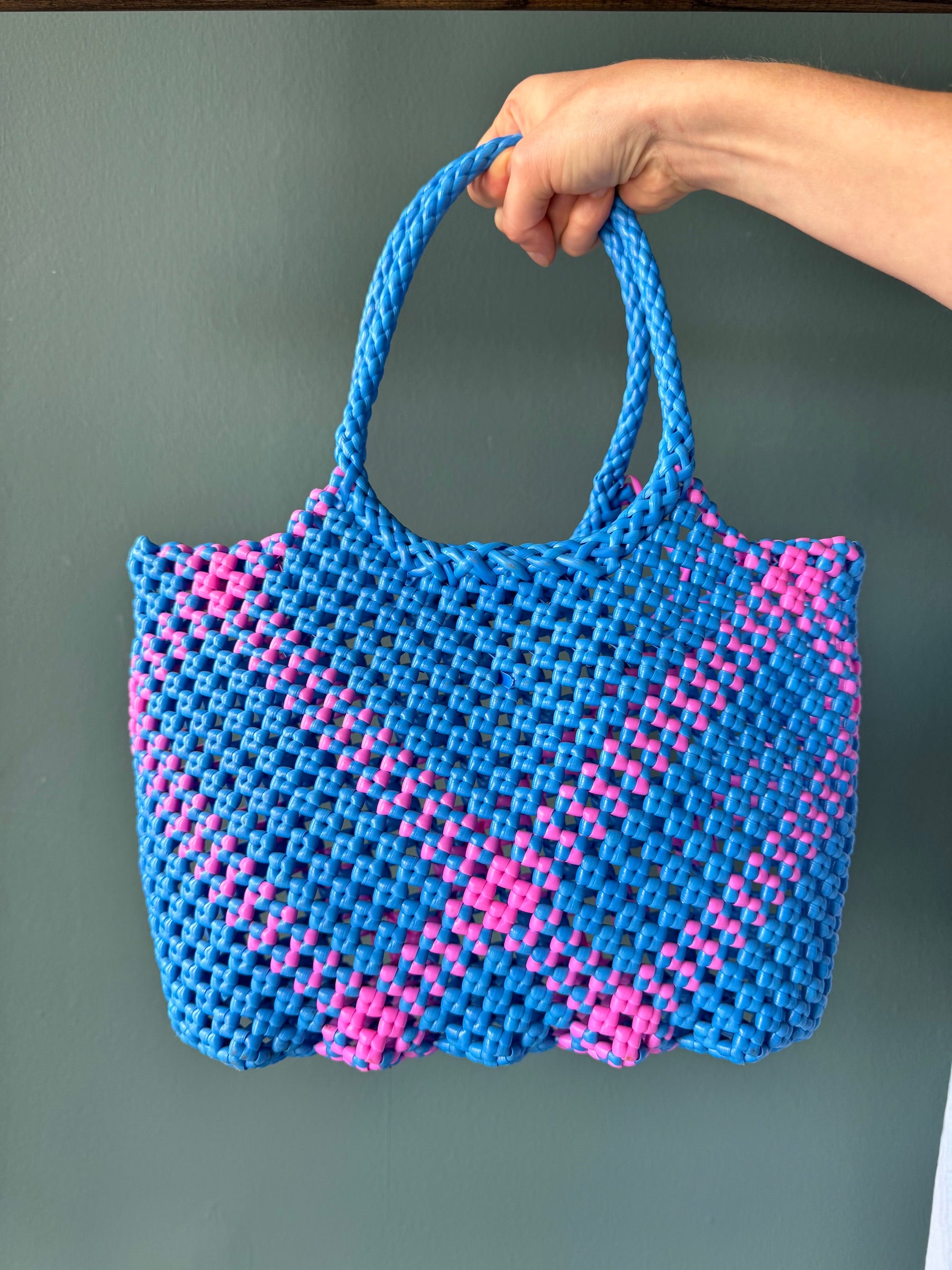 Recycled Plastic Small Woven Tote