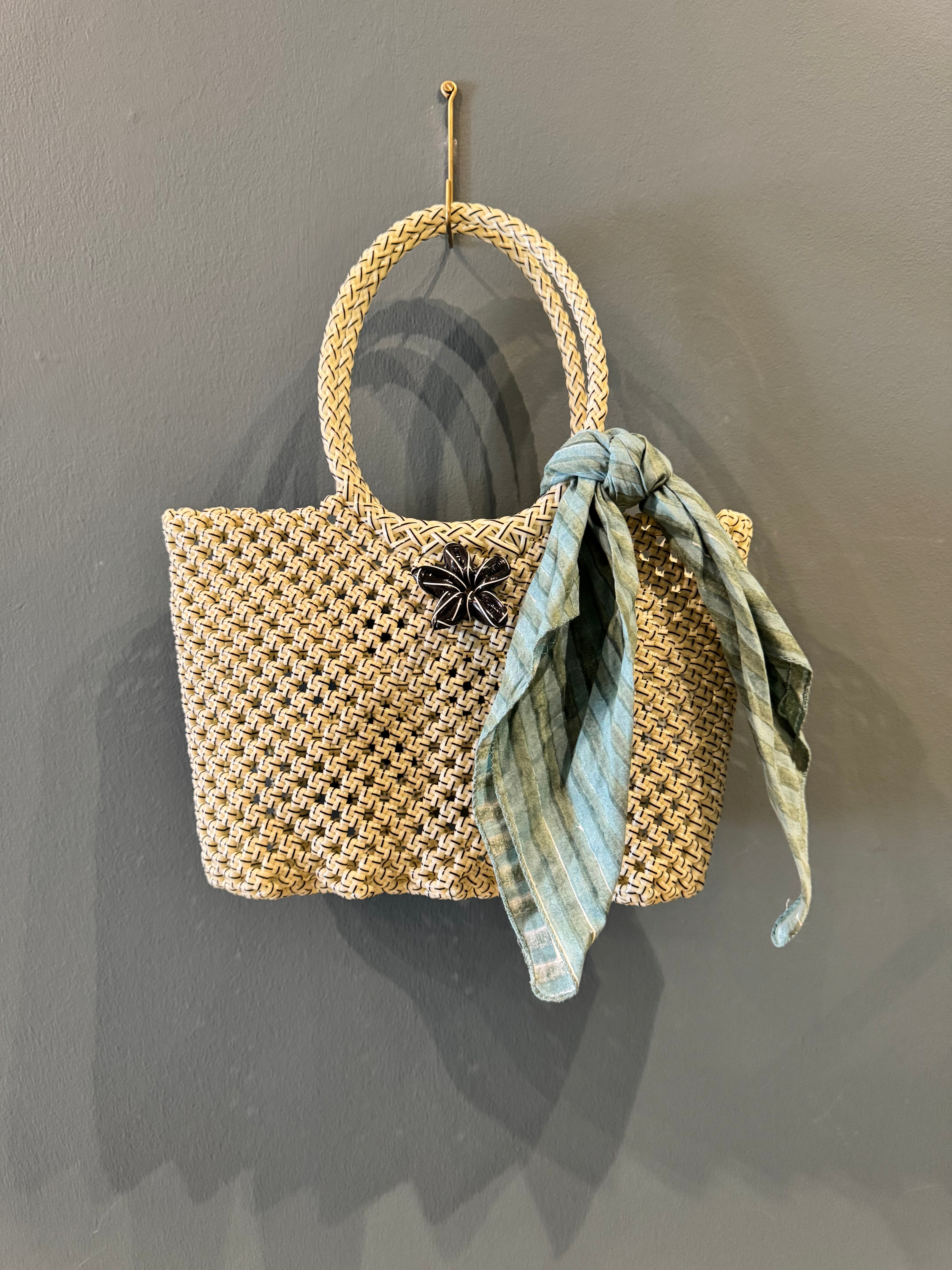 Recycled Plastic Small Woven Tote