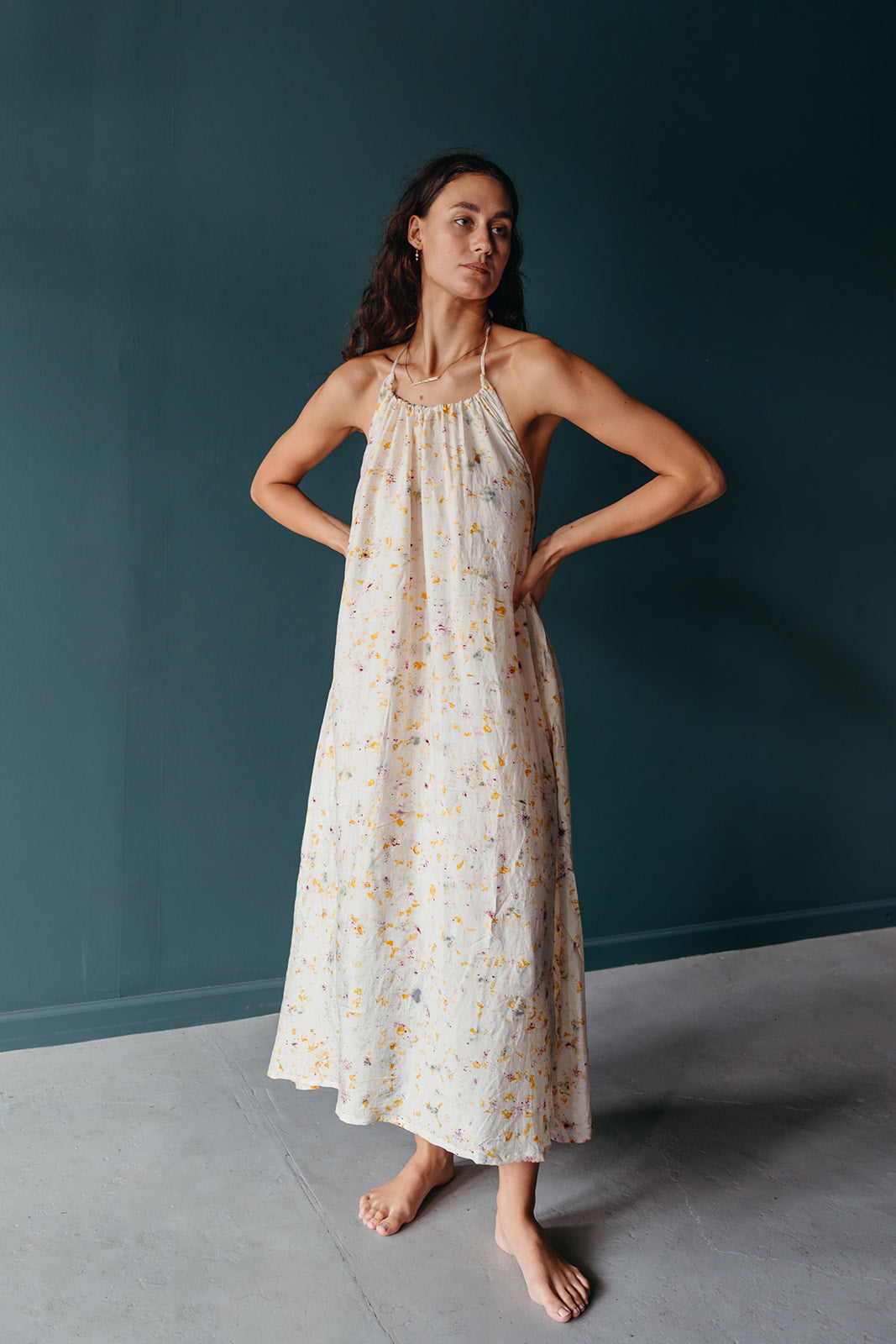 Eco Printed Manya Gown | Ivory