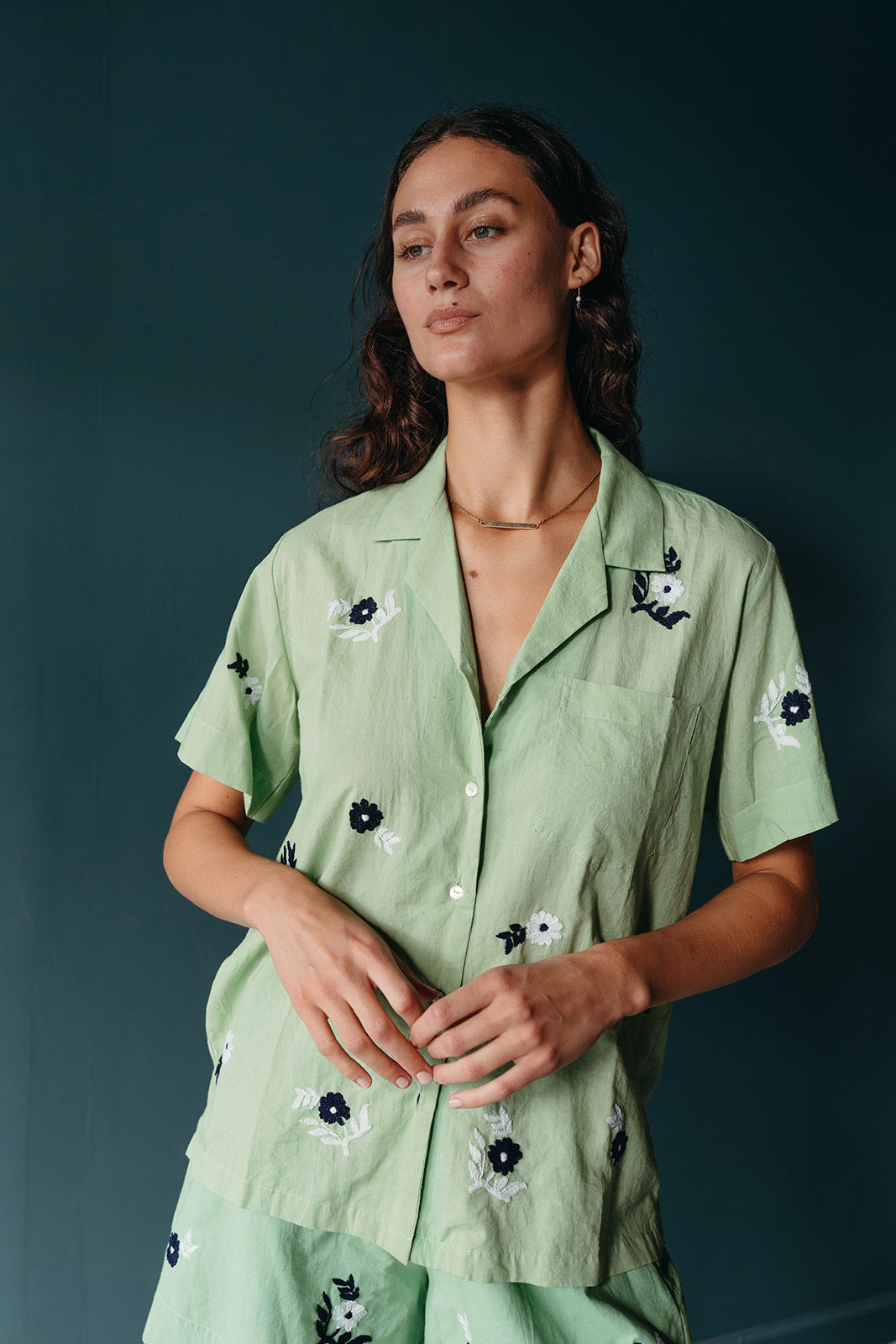 Embroidered Camp Shirt