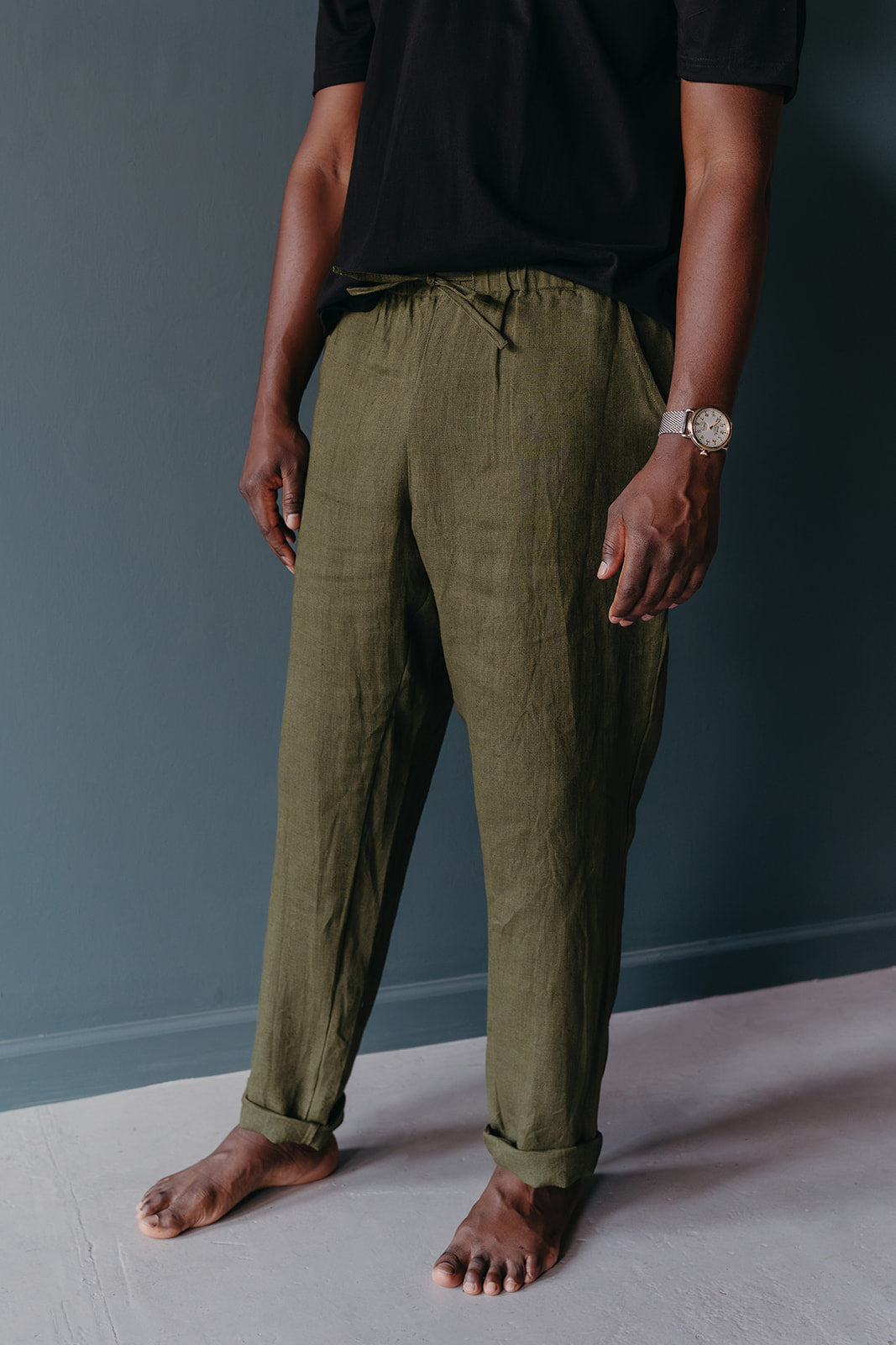 Men's Amir Linen Pant | Olive