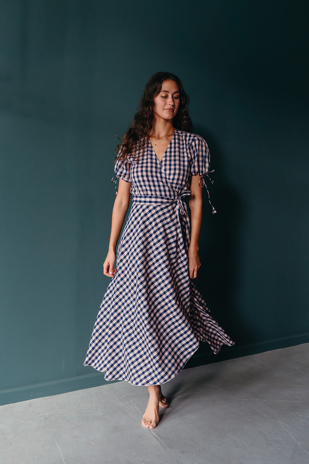 Gingham Wrap Dress