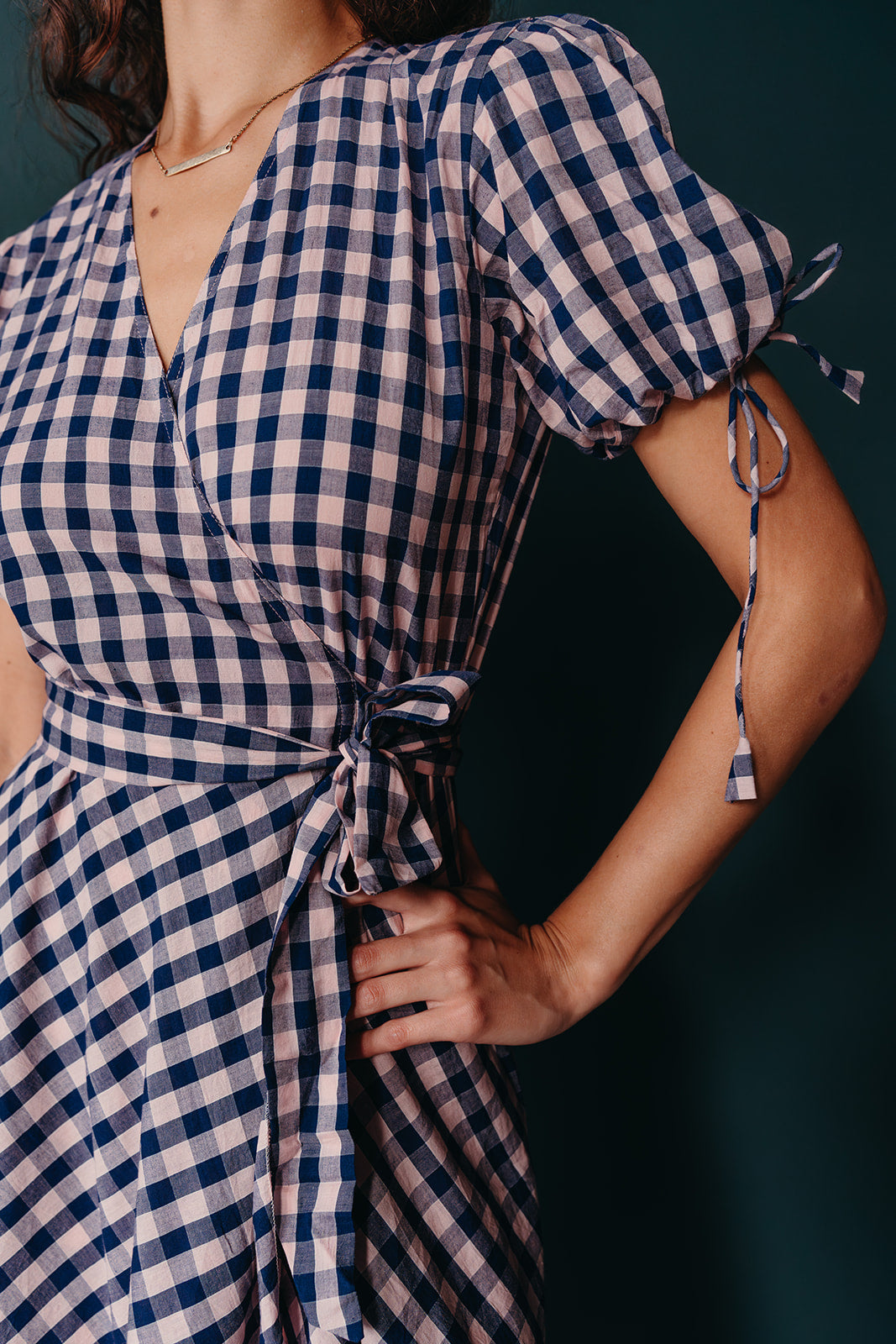 dress | navy gingham