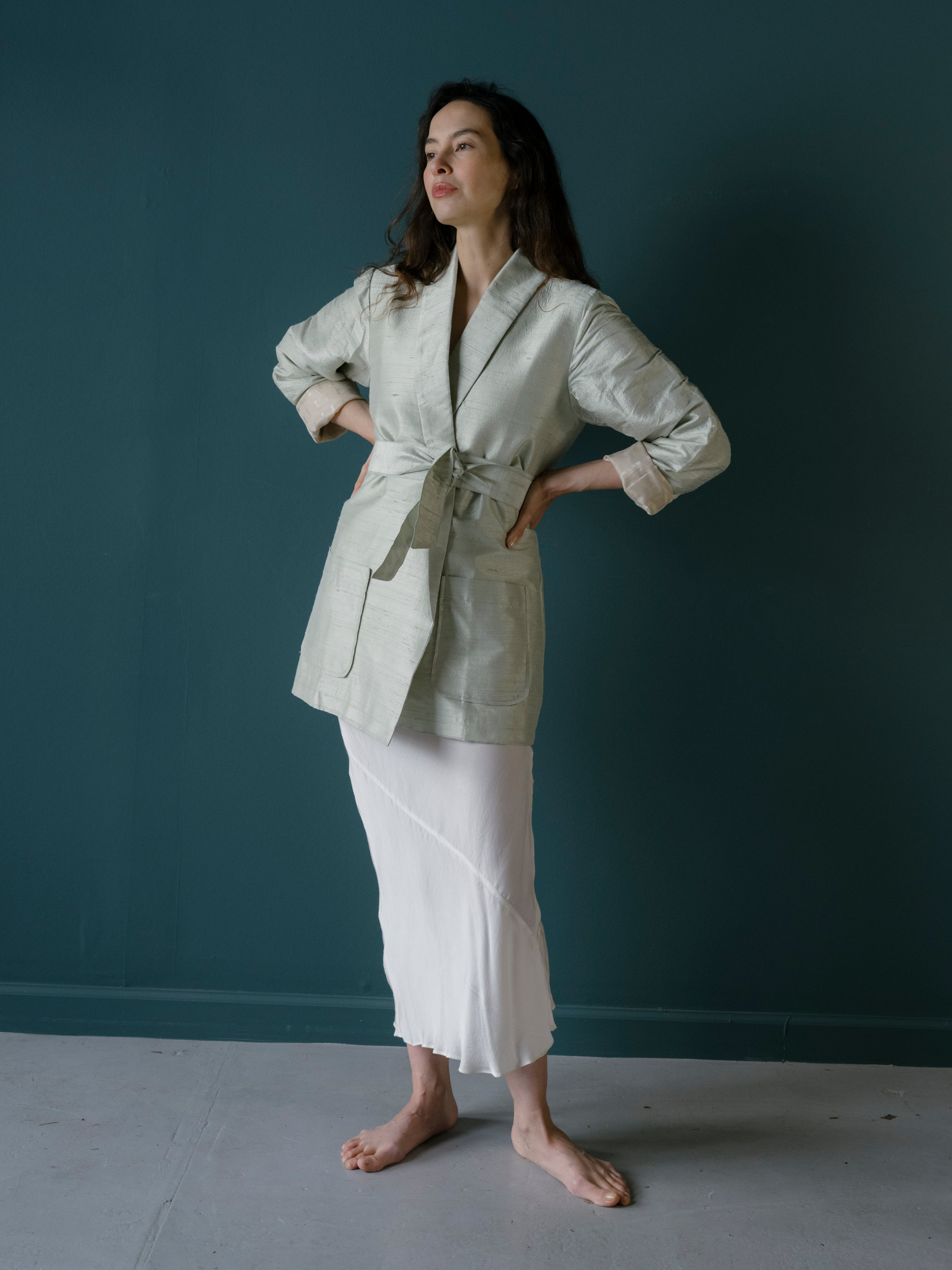 Kamla Wrap Jacket | ice blue