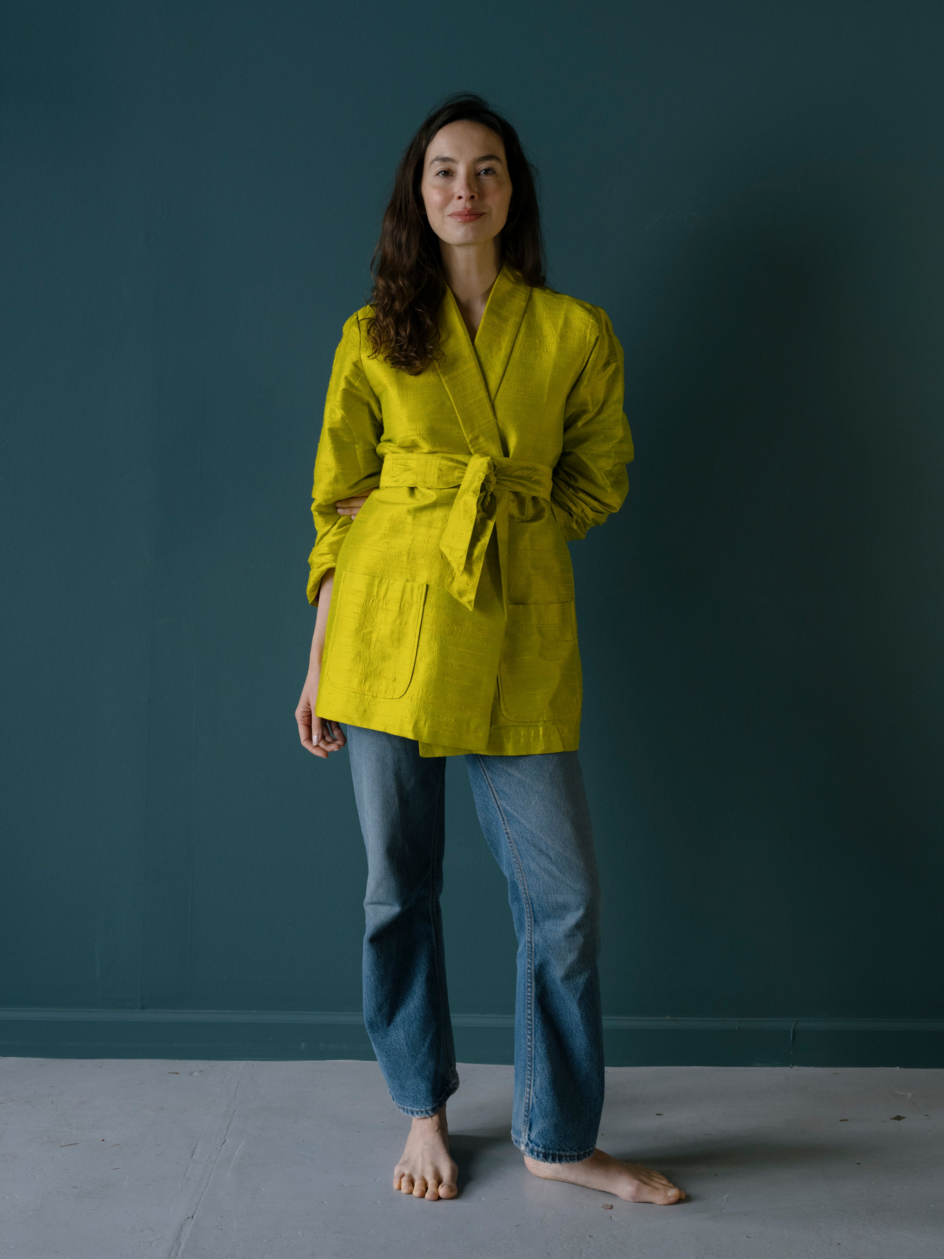 Kamla Wrap Jacket | peridot