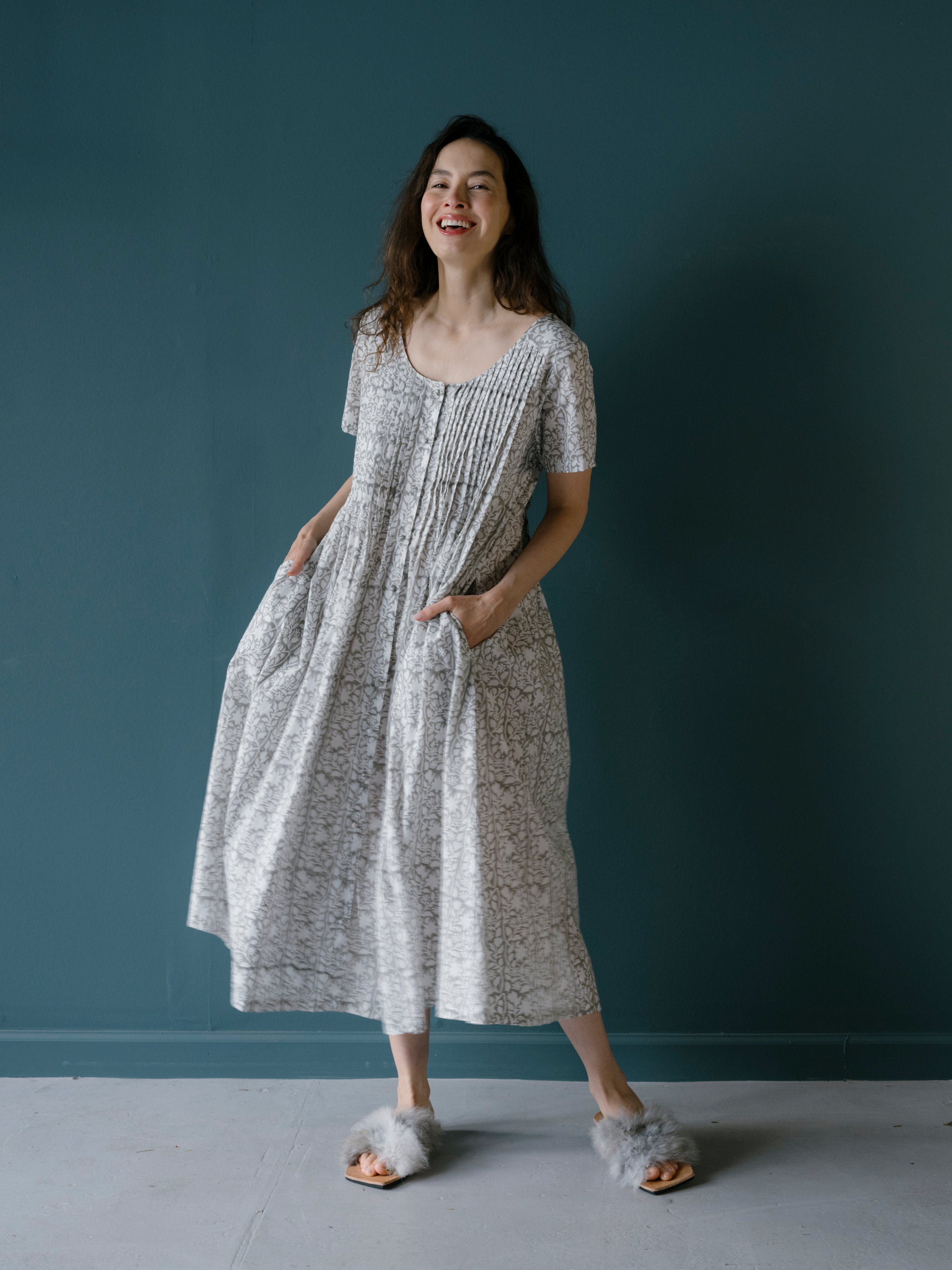 Sonal Dress | grey floral