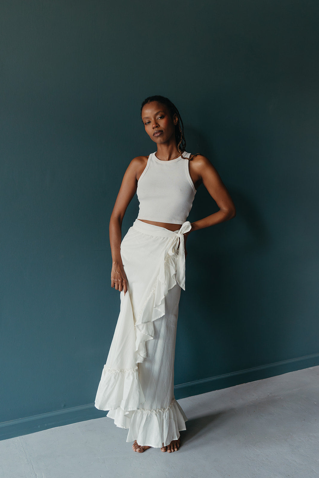 Navi Wrap Skirt | White