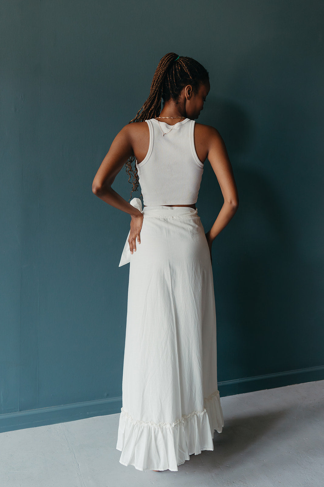 Navi Wrap Skirt | White