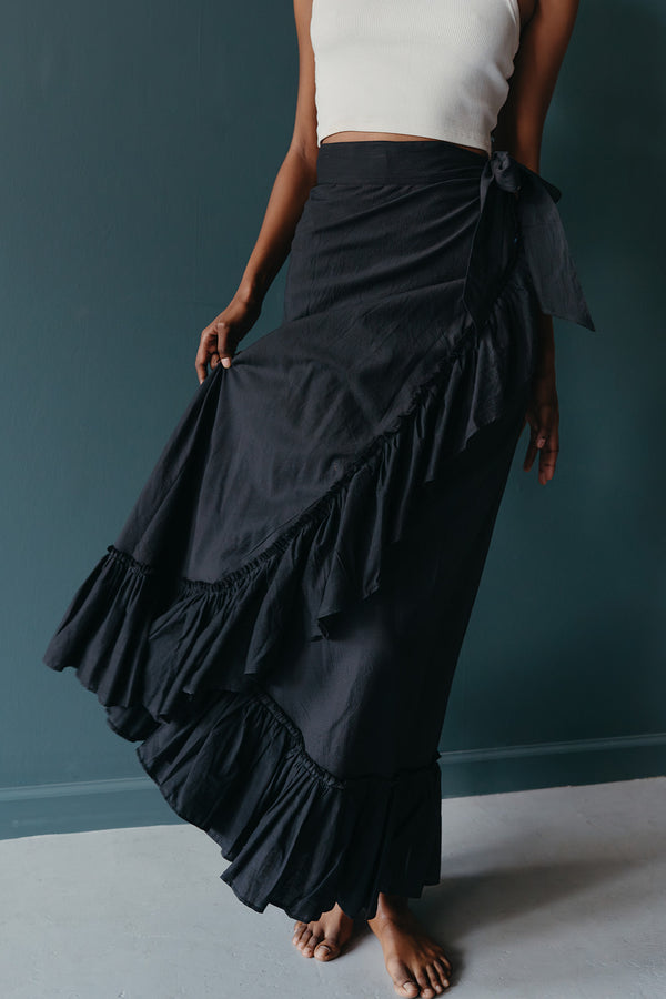 Navi Wrap Skirt | Black