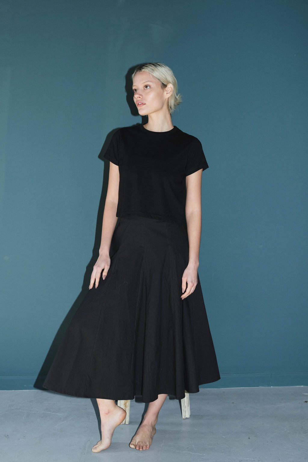 Organic Cotton Cropped Tee | Black