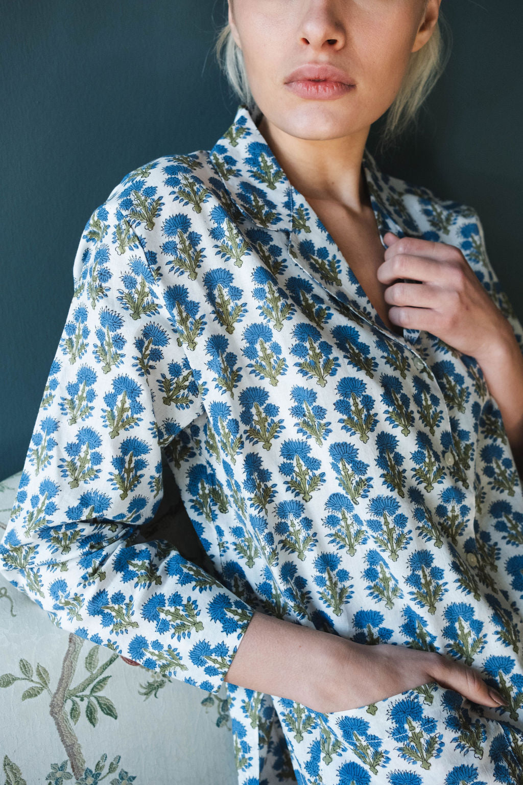 Block Printed Muslin Oversized Pajama Set | Lily of the Nile