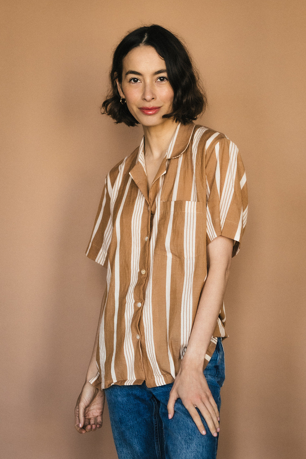 striped shirt | almond