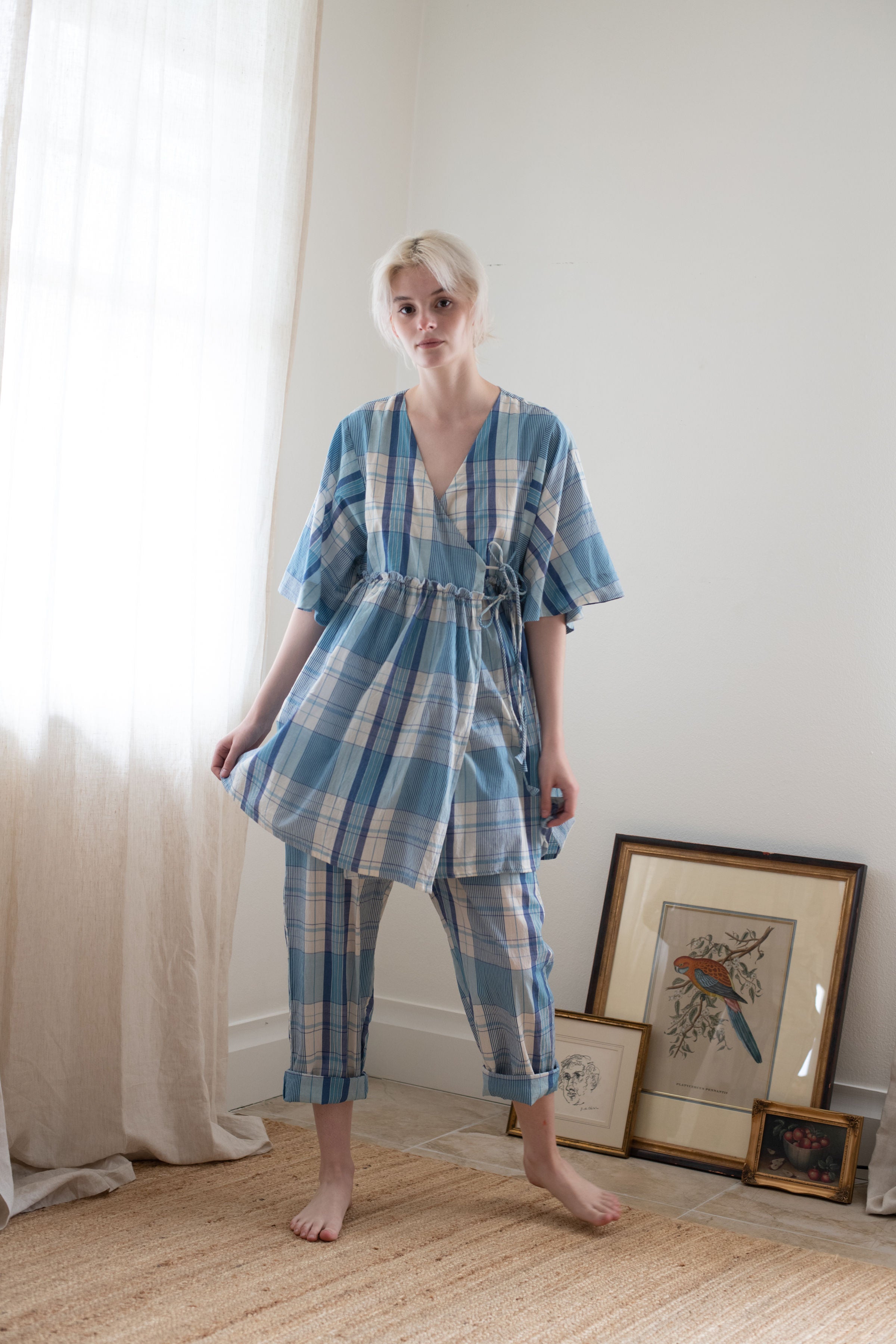 dress | azure madras plaid